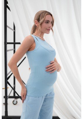 Майка для беременных и кормления Юла мама Jade NR-25.073 -голубой