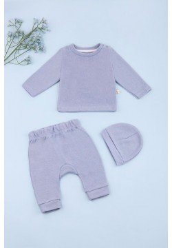 Комплект для новорожденных (кофта+штаны+шапка) 56-74 TO 226143 -голубой
