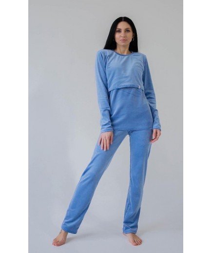 Піжама для вагітних та годування (кофта+штани) S-XL HN 888101 -синій Піжама для вагітних та годування (кофта+штани) S-XL HN 888101 -синій