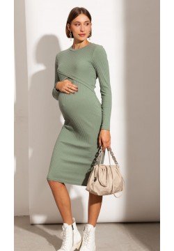 Платье для беременных и кормления S-L Юла мама Lily new DR-31.012 -зеленый
