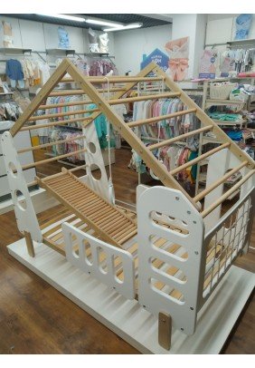 Ліжко дитяче TatkoPlayground Montessori Будиночок 1600x800 ТРMDNEW-white - 