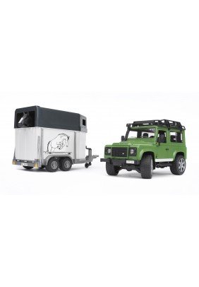 Позашляховик Land Rover Defender з трейлером для перевезення коней та кінь 1:16 Bruder 02592 - 