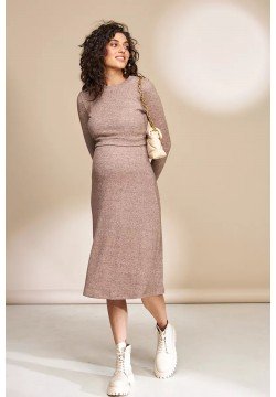 Платье для беременных и кормления  S-XL Юла мама Annie DR-33.021 -коричневый
